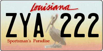 LA license plate ZYA222