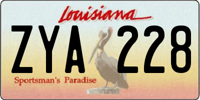 LA license plate ZYA228