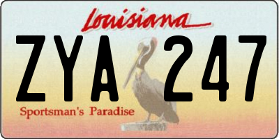 LA license plate ZYA247