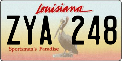 LA license plate ZYA248