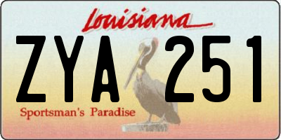 LA license plate ZYA251