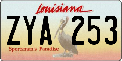 LA license plate ZYA253