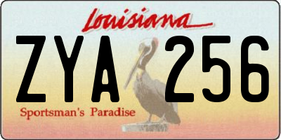 LA license plate ZYA256