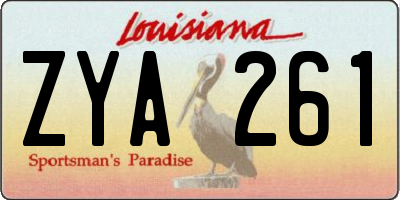 LA license plate ZYA261