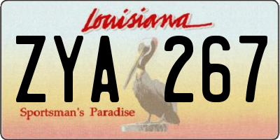 LA license plate ZYA267