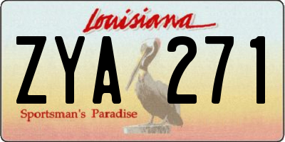 LA license plate ZYA271