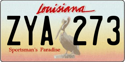 LA license plate ZYA273
