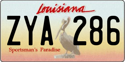 LA license plate ZYA286