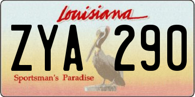 LA license plate ZYA290