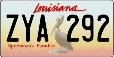 LA license plate ZYA292