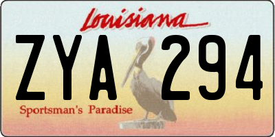LA license plate ZYA294