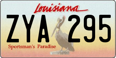 LA license plate ZYA295