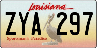 LA license plate ZYA297