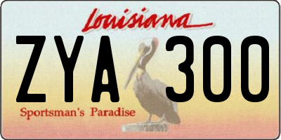 LA license plate ZYA300
