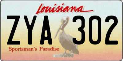 LA license plate ZYA302