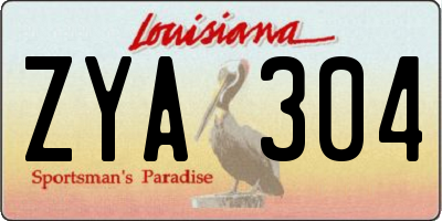 LA license plate ZYA304