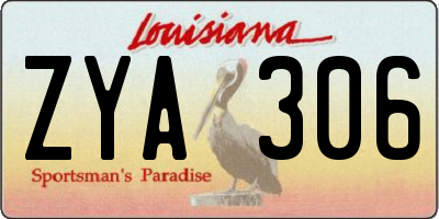 LA license plate ZYA306