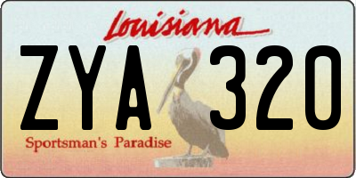 LA license plate ZYA320