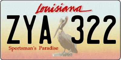 LA license plate ZYA322