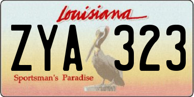 LA license plate ZYA323