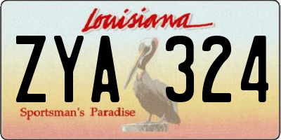 LA license plate ZYA324