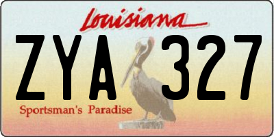 LA license plate ZYA327