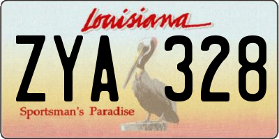 LA license plate ZYA328