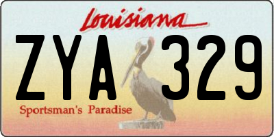 LA license plate ZYA329