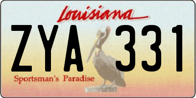 LA license plate ZYA331