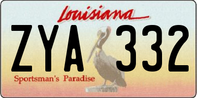 LA license plate ZYA332