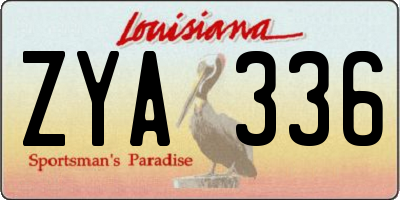 LA license plate ZYA336