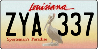 LA license plate ZYA337