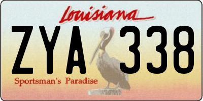 LA license plate ZYA338