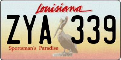 LA license plate ZYA339