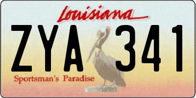 LA license plate ZYA341