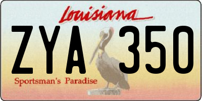 LA license plate ZYA350