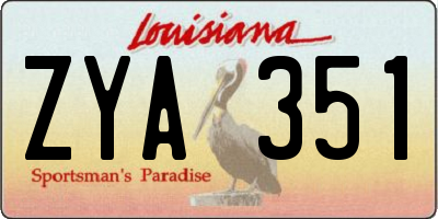 LA license plate ZYA351