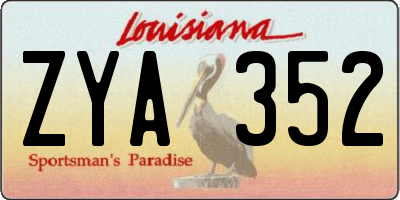 LA license plate ZYA352