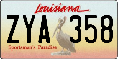 LA license plate ZYA358