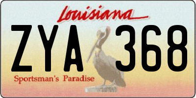LA license plate ZYA368