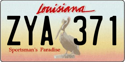 LA license plate ZYA371