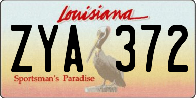 LA license plate ZYA372