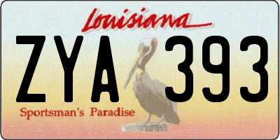 LA license plate ZYA393