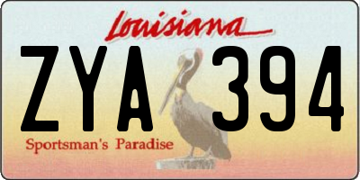 LA license plate ZYA394