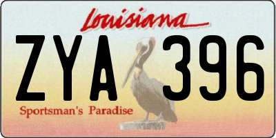 LA license plate ZYA396