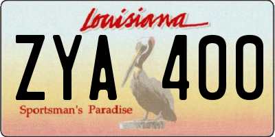 LA license plate ZYA400