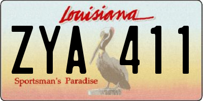 LA license plate ZYA411