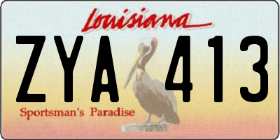 LA license plate ZYA413