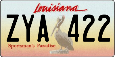 LA license plate ZYA422