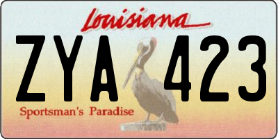 LA license plate ZYA423